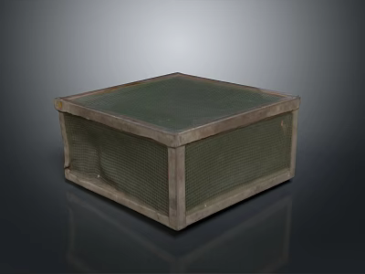 Wooden Mesh Storage Box With Square Shape And Open Design For Home Use 3d model