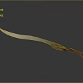 Unique Decorative Sword Weapon With Blue Blade And Red Hilt Design