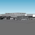 Modern Museum Building With Glass Facade Skylight And Geometric Flat Roof