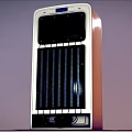 Vintage White Refrigerator With Classic Design And Stainless Steel Handle