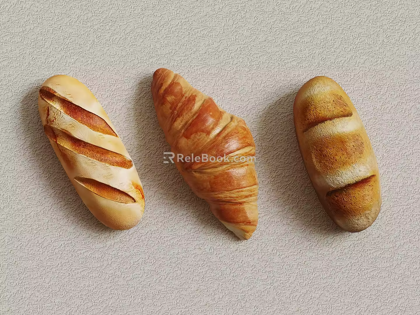 Bread Toast Combination 3d model