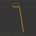 Sturdy Industrial Yellow Ladder With Safety Platform And Steel Rails