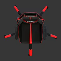 Ergonomic High Back Office Chair With Black Red Color And Swivel Base Armrests
