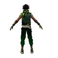 A Stylish Man In Green Pants Vest With Arm Tattoos Yellow Glasses And Scarf