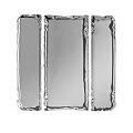 Three Rectangular Mirrors with Wavy Decorative Frames for Modern Home Interior Design 3d model