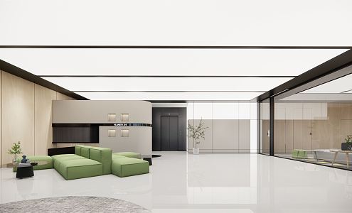 Modern lounge area office hall 3d model