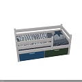 White Frame Kids Bed With Blue Green Storage Drawers And Star Striped Bedding