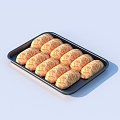 cake cream bread dessert biscuit pie 3d model