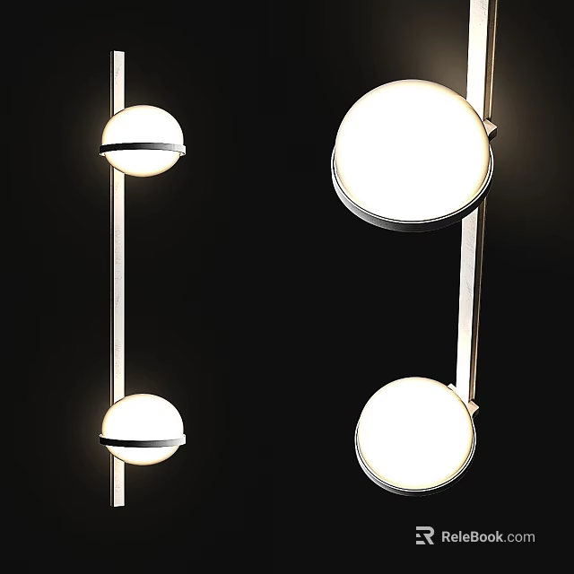 Modern Round Globe Wall Sconces With Metal Frame For Interior Lighting 3d model