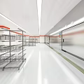 Sterile Cleanroom Environment With Bright Lighting Reflective Walls And Personnel Standing