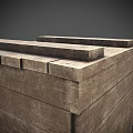 Wooden Crate With Natural Wood Texture Solid Square Structure And Top Planks