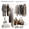 Elegant Neutral Tones Clothes With Cotton Tops Silk Dresses And Leather Handbags