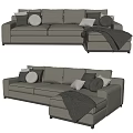 Modern corner sofa multiplayer sofa 3d model