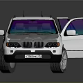 White BMW SUV With Colorful Gradient Windows Open Doors And Silver Wheels