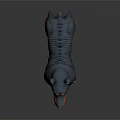 Grey and Orange Doberman Dog Doll Standing 3D Model with Realistic Details