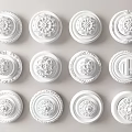 Intricate White Carved Decorative Ceiling Roses With Ornate Patterns For Interior Design