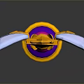 Fashion Clothing Accessory With Gold Star White Wings And Pink Purple Base