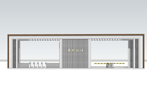 Modern Gate Community Gate 3d model