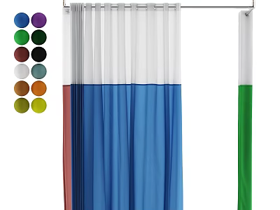 Various Color Options For Home Curtains With Different Shades And Styles 3d model