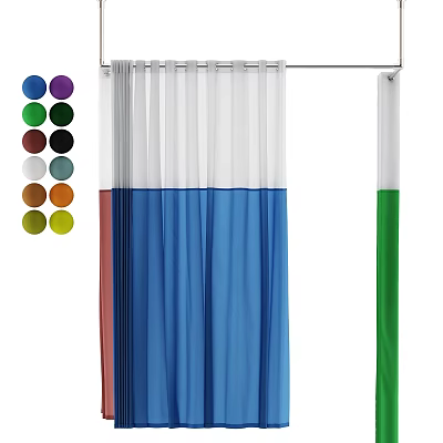 Various Color Options For Home Curtains With Different Shades And Styles 3d model