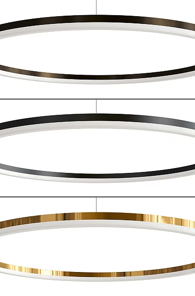 Modern Circular Ring Chandelier Design With Sleek Contemporary Style And Gold Black White Finishes 3d model