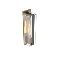 Modern Wall Sconce With Wooden Frame And Glass Shade For Living Room Interior Lighting