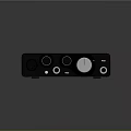 Red And Black Electronic Audio Device With Control Knobs And Input Ports
