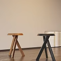 Minimalist Interior With Two Colored Stools Wooden Brown And Black Featuring Open Book