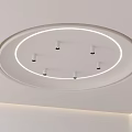 Sleek Modern Round Ceiling Design With LED Strip And Downlights 3d model