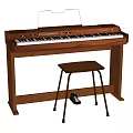 Wooden Electronic Piano With Music Stand And Stool For Home Practice