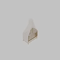 Baby Bed with Gold Frame and White Canopy Soft Mattress and Cozy Blanket