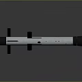 Military Missile With Silver Cylindrical Body Black Stabilizing Fins And Front Warhead