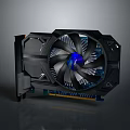 High Performance Graphics Card With Blue LED Cooling Fan And Heat Sink Design