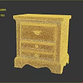 Vintage Wooden Bedside Table With Two Drawers And Carved Base Design