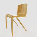 Modern Wooden Dining Chair With Curved Backrest And Sturdy Legs
