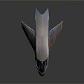 Sleek Futuristic Aircraft With White Body Red Stripes And Transparent Cockpit