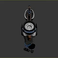 Advanced Robotic Leg Design With Blue Orange Metallic Structure And Mechanical Joints