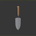 Durable Hardware Tool Trowel With Blue Metal Blade And Wooden Handle