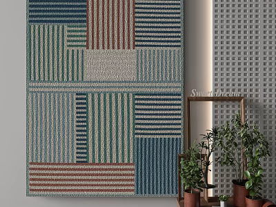 Modern Square Carpet 3d model