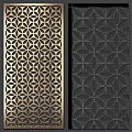 Intricate Laser Cut Metal Wall Decor With Gold Floral And Geometric Patterns