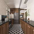 Elegant Modern Kitchen Interior With Marble Island And Sleek Cabinets