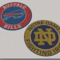 Buffalo Bills and Notre Dame Fighting Irish Logo Badges Featuring Team Emblems