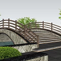 Modern Landscape Bridge Stone Arch Bridge Landscape Bridge Rural Landscape Bridge 3d model