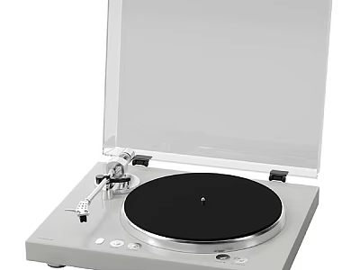 Modern Vinyl Turntable Player With Transparent Dust Cover Black Platter And Control Buttons 3d model