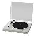 Modern Vinyl Turntable Player With Transparent Dust Cover Black Platter And Control Buttons