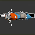Modern Blue And Orange Motorcycle With Sleek Silver Body And Sporty Design