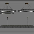 Elegant Modern Chandeliers Featuring Circular Rectangular Design With Metal Frame And Warm Lighting 3d model