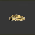 Two Yellow Tank Models With Open Hatches And Tracks On Dark Background 3d model