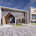 Modern Multi story School Building With Wooden Exterior Row Design And Spacious Plaza