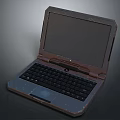Open Laptop Electronic Appliance With Black Keyboard And Blank Screen Design 3d model